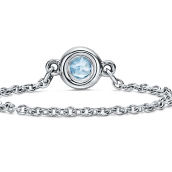 Tiffany & Co. SS Aquamarine CBTY Color by the Yard Ring Size 6 EUC - Picture 9 of 9